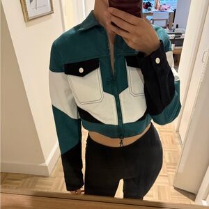 Kirin Peggy Gou Cropped Denim Colorblock Jacket